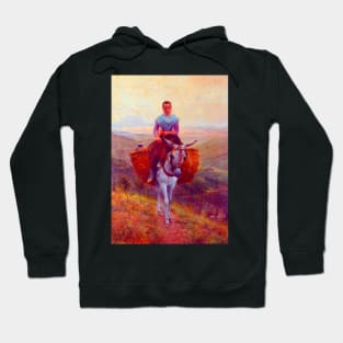 "Woman riding a donkey" by Modesto Teixidor y Torres (1890) TECHNICOLOR REMASTERED Hoodie